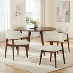 Dining Chairs Set of 2, Modern Upholstered Dining Chairs, Wooden Kitchen Chairs for Dining Room with Ergonomic Curved Backrest