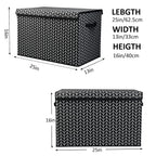 Mayniu Large Toy Box Chest with Lid, Kids Toy Storage Organizer Bins Basket for Living Room, Nursery, Closet, Bedroom, Playroom 25"x13" x16" (Black)