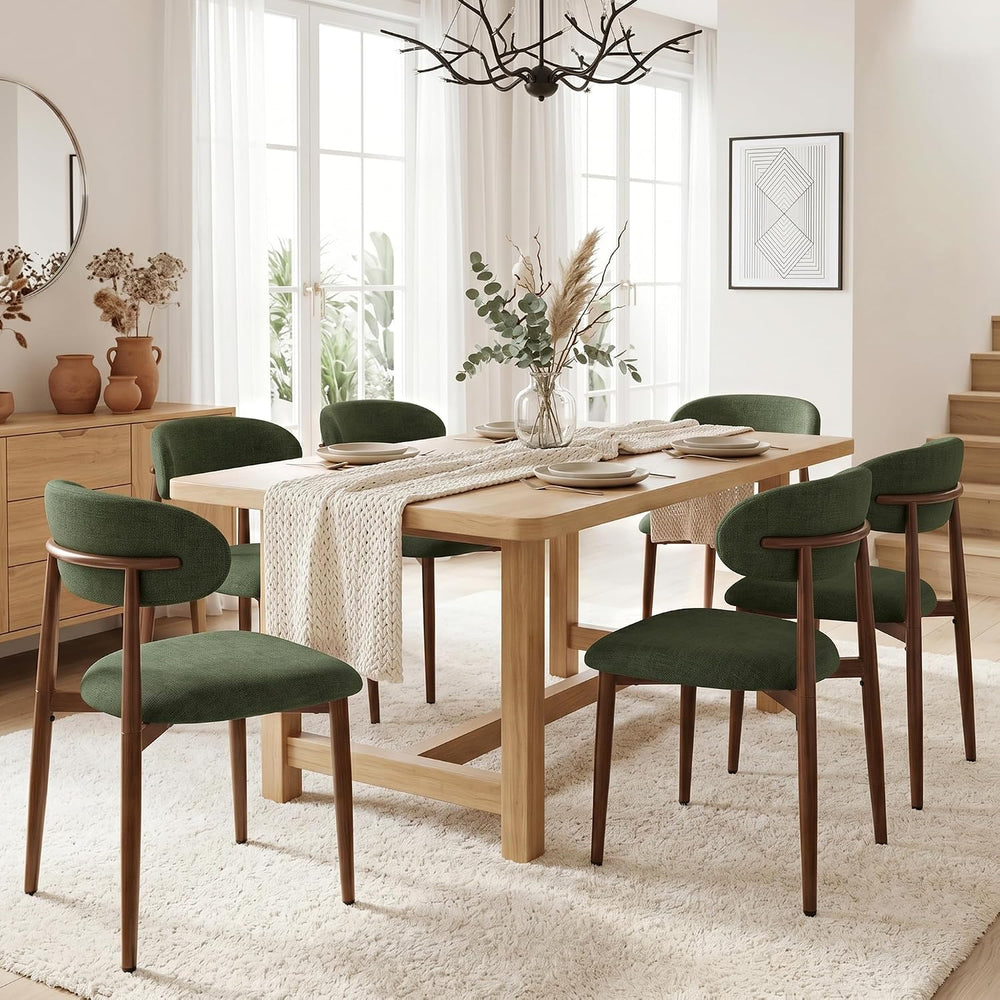 UVV Dining Chairs Set of 8, Metal Kitchen Chairs with Modern Fabric Upholster...