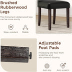 LSSPAID Dining Chairs Set of 2, Modern PU Leather Upholstered Parsons Dining Room Chairs with Bronze Nail Head Trim and Brushed Solid Wood Legs, Black