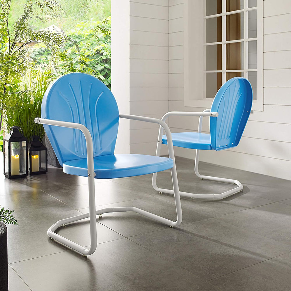 Crosley Furniture Griffith Outdoor Chair, Retro Metal Patio Chairs for Dining...