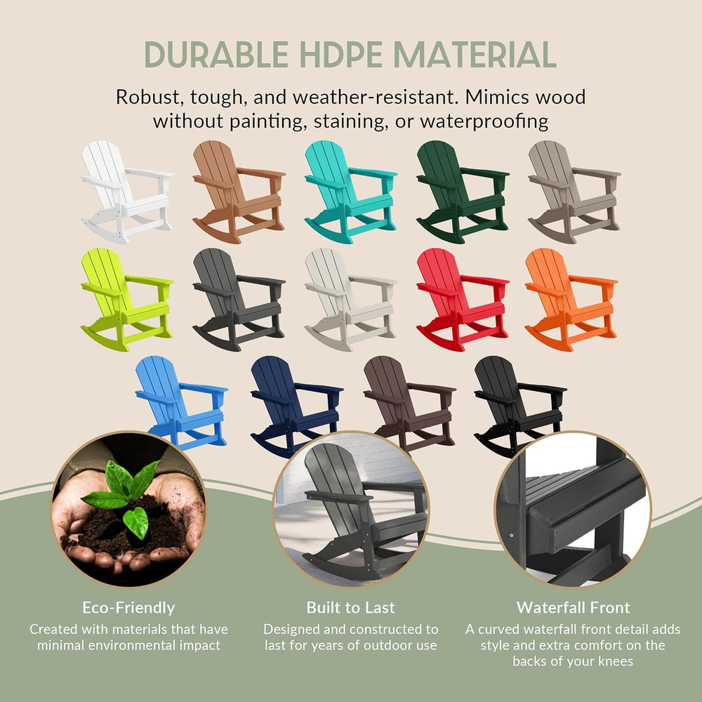 WestinTrends Malibu 2 Piece Set Outdoor/Patio Poly Adirondack Rocking Chairs ...