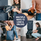 CleverMade Convertible Laundry Hamper Bag - Shadow Gray Stone holds 43L / 40 lbs 2 Compartments - Storage with Handles for Home Organization