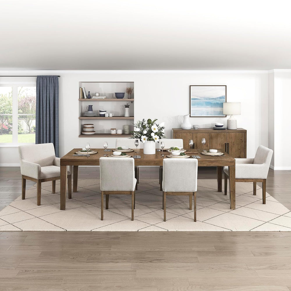 Lexicon 84-102 Inch Extendable Dining Table for 4-8 People, Large Rectangle W...