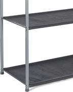 Amazon Basics Freestanding Closet Organizer with Fabric Bins, Drawers and 3 Shelves, Easy to Assemble, Grey, 32.7" x 12.2" x 31"