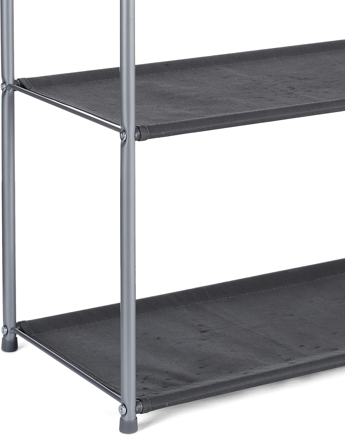Amazon Basics Freestanding Closet Organizer with Fabric Bins, Drawers and 3 Shelves, Easy to Assemble, Grey, 32.7" x 12.2" x 31"