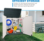 47 Cu ft Outdoor Storage Shed, Resin Outdoor Storage Box for Patio Yard Weatherproof Outdoor Storage Cabinet for Tools Pool Supplies - Lockable Deck Boxes Outdoor Waterproof(Creamy White)