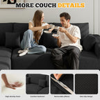 81" Cloud Loveseat Sofa in a Box, No Assembly Required Comfy Deep Seat Chenille Boneless Couch, Modern Small Couches for Living Room, Apartment, Black