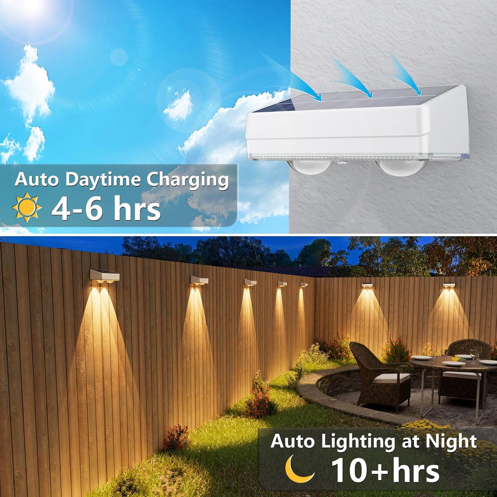 VOLISUN Solar Fence Lights Outdoor 8 Pack, 50Lumen RGB Color Changing
