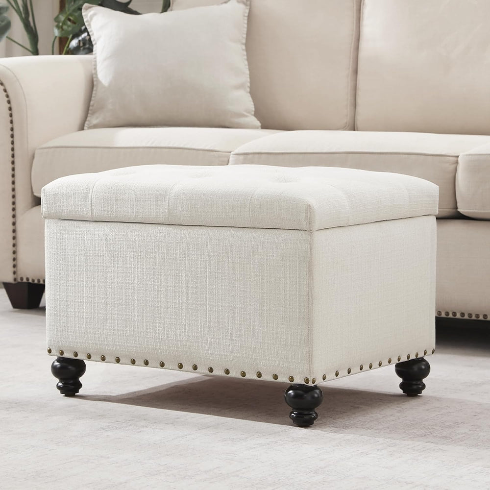 Zihanhome Small Storage Ottoman, Tufted Ottoman Foot Rest, Foot Stools, 24&qu...