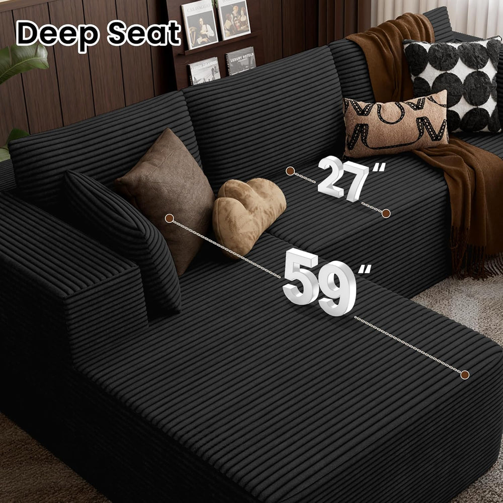 106" Cloud Sectional Couches for Living Room, Modular L Shaped Couch wit...