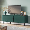 ARTPOWER 70" Modern TV Stand with Tambour Door for TVs up to 80", Entertainment Center with Storage, Fluted Television Consoles for Home, Living Room, Green