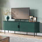 ARTPOWER 70" Modern TV Stand with Tambour Door for TVs up to 80", Entertainment Center with Storage, Fluted Television Consoles for Home, Living Room, Green