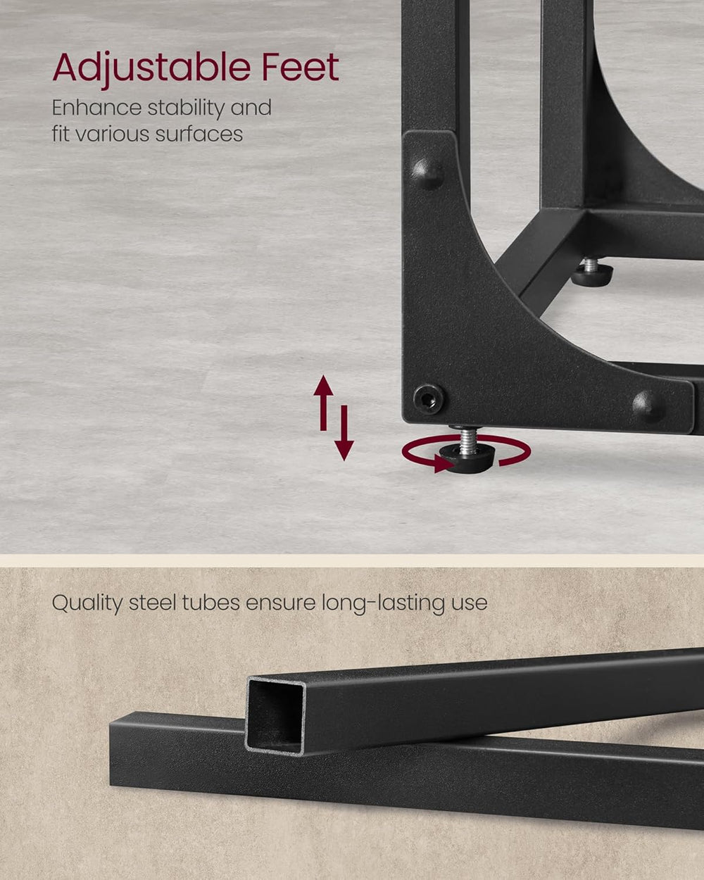 VASAGLE C-Shaped End Table, Small Side Table for Couch, Sofa Table with Metal...