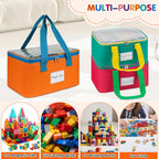 3 Packs Large Magnetic Tiles Storage Bags,Magnetic Tiles Storage Bin,Toy Organizer Case with Mesh Pocket and Tag Pocket for Magnet Building Tiles,Board Game,Puzzle and Lego Bricks