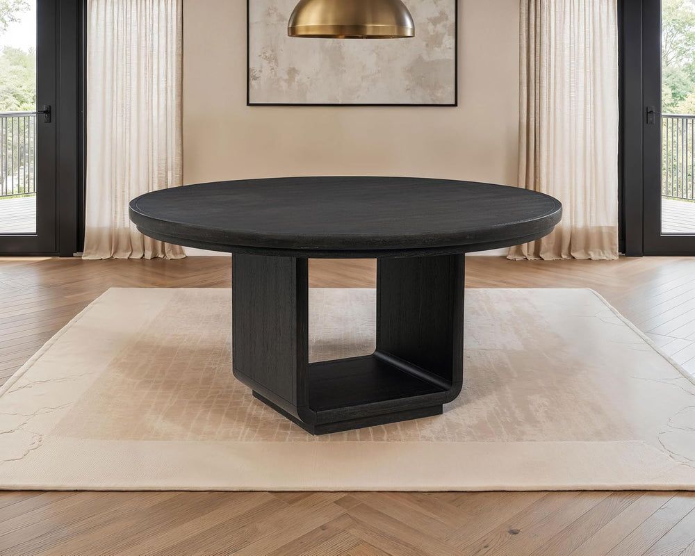 Coaster Home Furnishings - Leandro - Wood - Round Dining Table with Pedestal ...