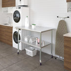 AmGood 48" Long x 30" Deep Stainless Steel Table with Casters