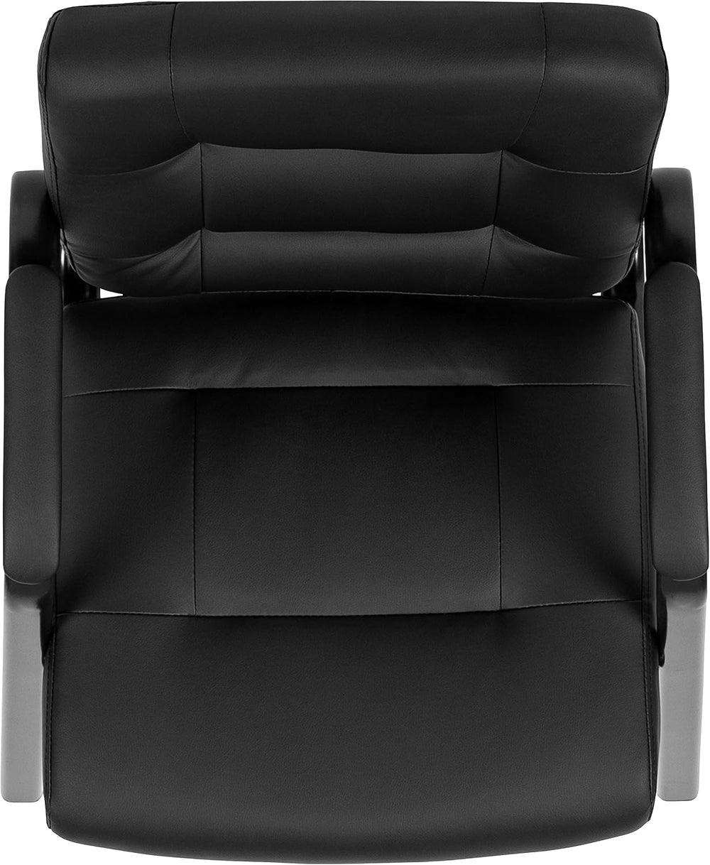 Flash Fundamentals Black LeatherSoft Executive Reception Chair with Black Met...