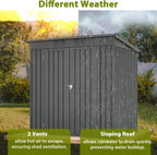 4x6 ft Metal Shed Outdoor Storage Shed,Metal Steel Utility Tool Shed Storage House with Double Lockable Doors and Air Vent for Backyard Garden Patio Lawn Black