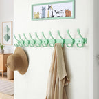 Dseap MaxStrong 2.0 Coat Rack Wall - 37” Long 10 Tri Hooks - Ultra Heavy-Duty Stainless Steel Wall Mount Coat Hanger, Hook Rail for Clothes Hats Jacket Towels Green