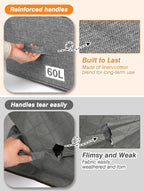 60L Blanket Storage, Comforter Storage Bag With Rigid Side & Bottom Support, Stackable Clothes Storage Bin For King Size Comforters Sweater Bedding Quilt Pillow Closet Organizer,21.7x14.2x11.8in,2Pcs