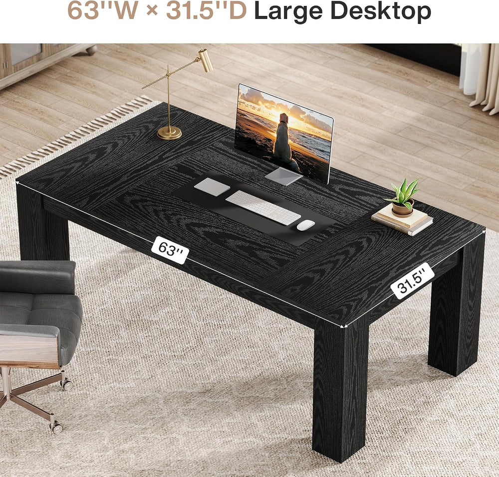 Tribesigns 63-Inch Executive Desk, Large Office Computer Desk, Simple Worksta...