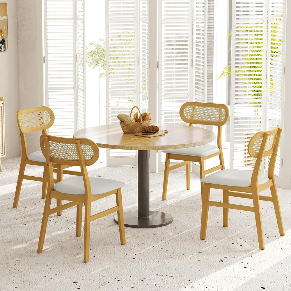 GOFLAME Wooden Dining Chairs Set of 4, Mid-Century Modern Kitchen Chairs with...