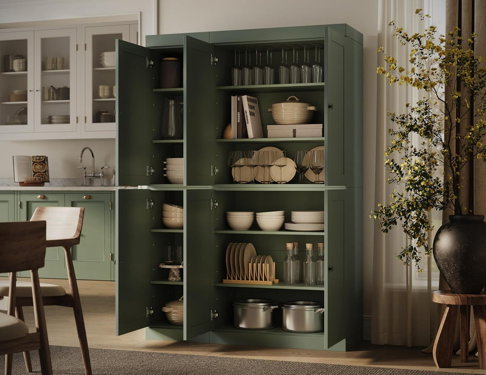 Palace Imports Solid Wood Kitchen Pantry Cabinet 71.5" Tall, 48.5" ...