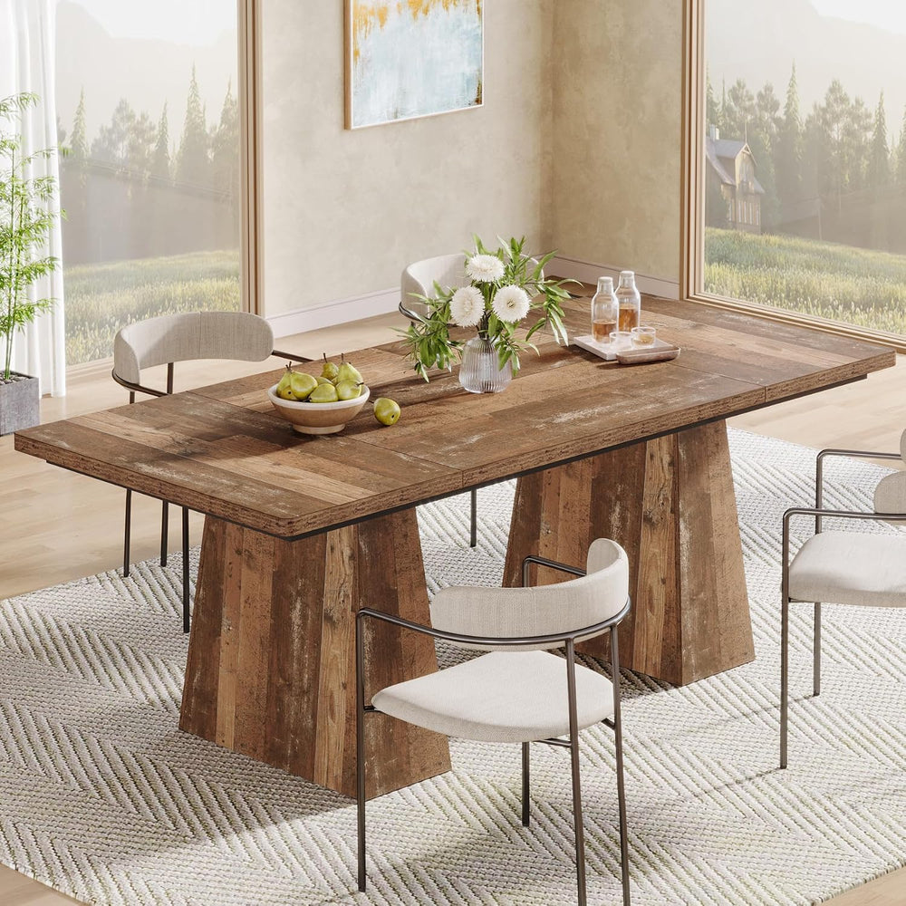 Tribesigns Dining Table for 4-6, 63-Inch Modern Kitchen Table with Sturdy Tap...