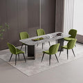 Dining Chairs Set of 6 Modern Velvet Dining Room Chairs Upholstered Dining Chairs with Thick Cushions Metal Legs Armless Back Chair for Kitchen and Living Room Green