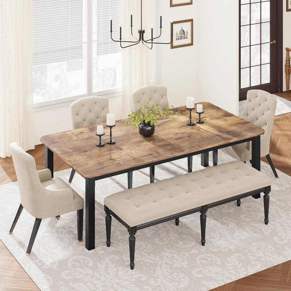 78.7 Inch Long Kitchen Table for 6-8, Dining Room Table for Kitchen Living Ro...
