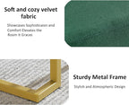 Modern Style Bedroom Single Seat Bench, Cushioned Bed end Stool, Living Room Sofa Stool, Footstool with Golden Iron Legs, Suitable for Bedroom and Living Room (Dark Green, 21.65"x15.74"X16.53")