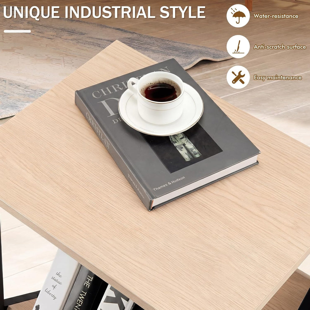 Tangkula Industrial Side Table, 3-Tier Accent End Table with Small Book Recor...