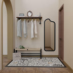 Clothes Rack 36in, Wall Mounted Garment Racks with Brown Real Wood Shelf, Heavy Duty Hanging Clothes Rack, Multi-Purpose Hanging Rod, Space-Saving Closet Storage