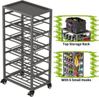 yeshine 50 Can Spray Paint Storage Rack, Metal Aerosol Storage Cart, Rolling Spray Bottle or Lube Holder, Aerosol Can Holder Rack, Paint Bottle Organizer for Garage And Craft Workroom