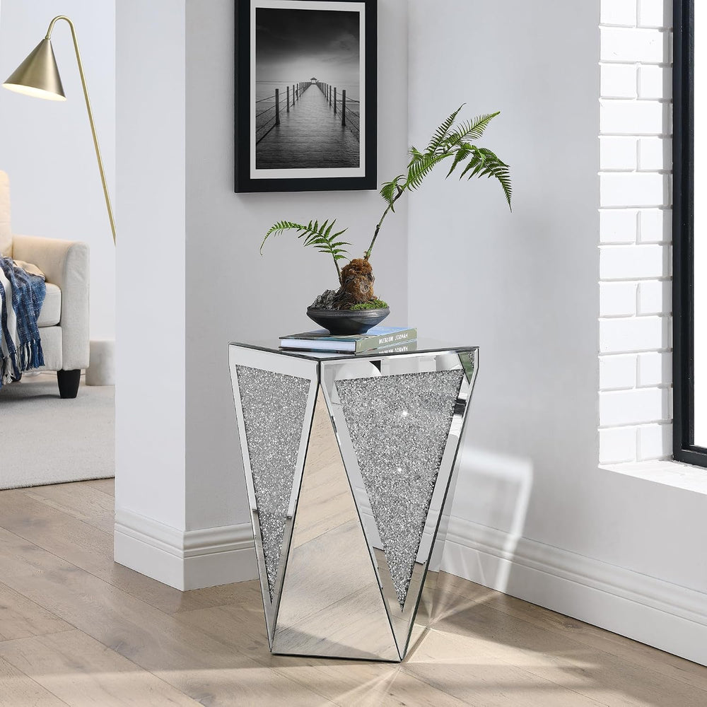 Crystal Mirrored Side Table, Living Room Side Table Sofa Couch Side Tables, M...