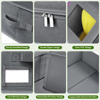 Hat Storage for Baseball Caps-Holds Up to 24 Caps, Hat Organizer for Closet Stackable Hat Box with Cardboard, Dustproof Baseball Cap Organizer with 2 Handles for Home Travel (Grey, 1 Pack)