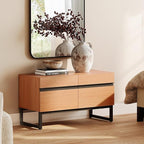 WAMPAT Modern TV Stand for TVs Up to 40 Inch, Entertainment Center Media Console with Storage Cabinet, TV Console for Living Room, Mocha