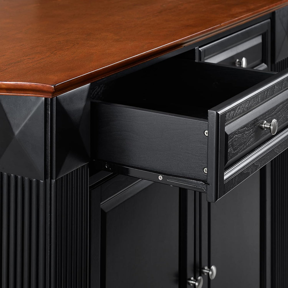 Crosley Furniture Drop Leaf Kitchen Island/Breakfast Bar, Black