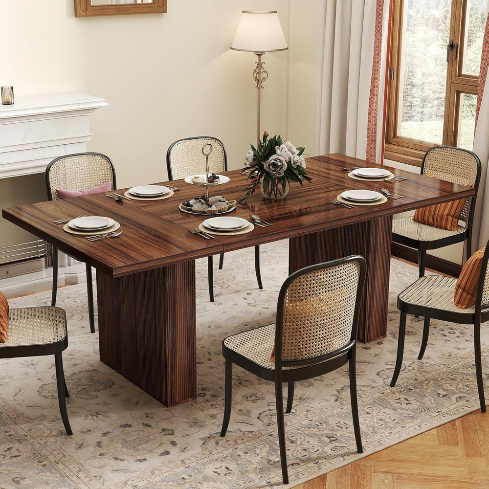Miereirl 78 Inch Rectangular Dining Table for 6-8 People, Large Modern Farmho...