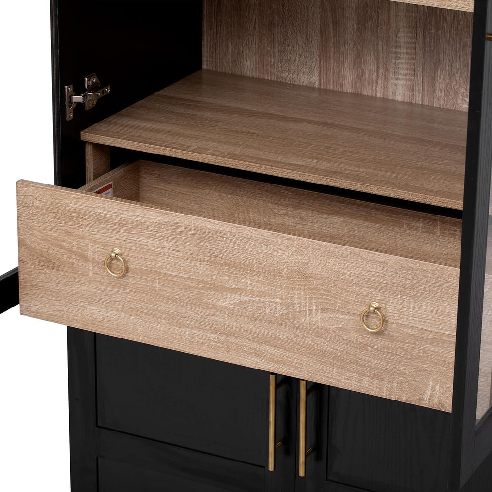 Modern 71" Tall Arched Kitchen Pantry with Door Shelves,Storage Cabinets...