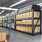 Bepatio 8000LBS Garage Shelving Heavy Duty, 77" Ultra Wide Storage Shelves 4 Tier Metal Shelving for Storage, Adjustable Utility Shelves For Garage, Basement, Warehouse, Black 77" W*24" D*72”H, 2 Pack