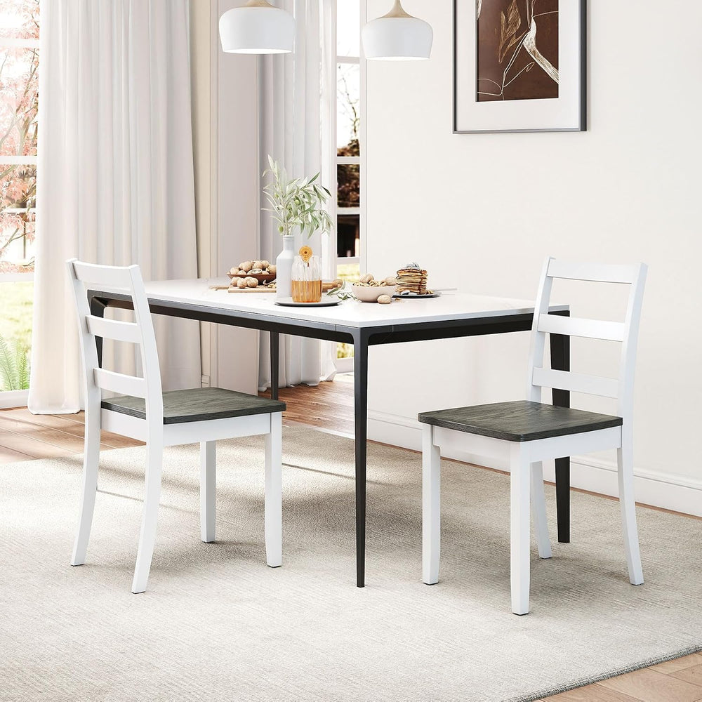 Giantex Dining Chairs, Wooden Armless Kitchen Chairs with Solid Rubber Wood L...