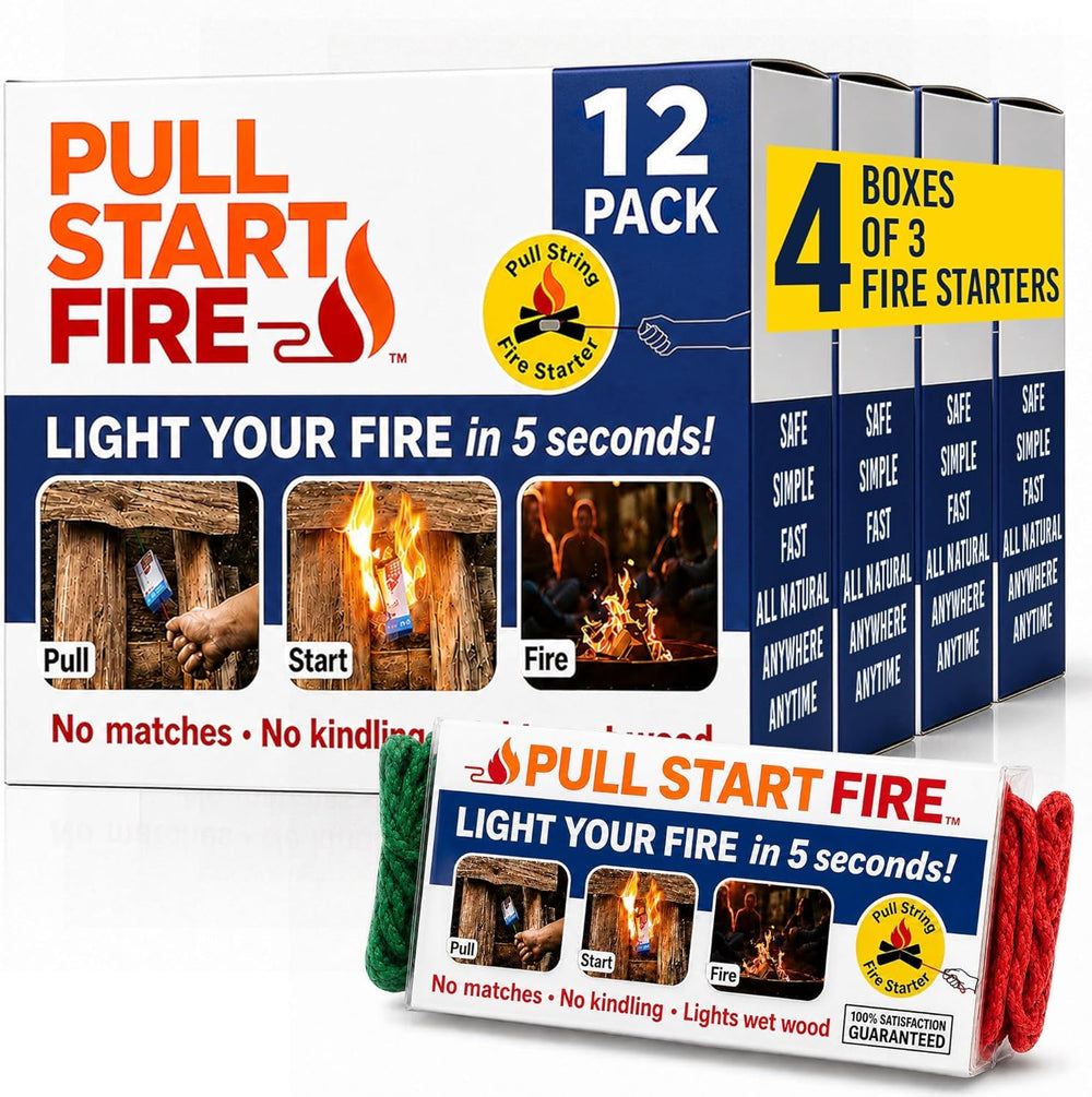Starter, Pull String, No Matches, Lights Wet Wood, 12 Count
