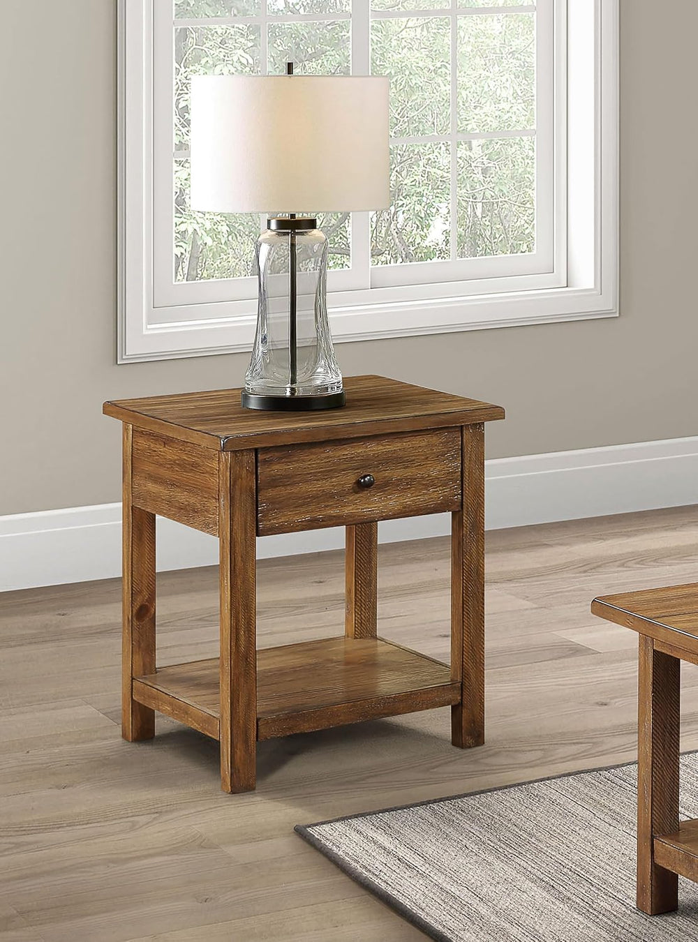 Coaster Home Furnishings Payne 1-Drawer Wood End Table with Shelf Distressed ...