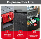 Rubbermaid 48 Gallon Black Action Packer Lockable Latch Indoor and Outdoor Storage Box Container for Home, Garage, Backyard, Single