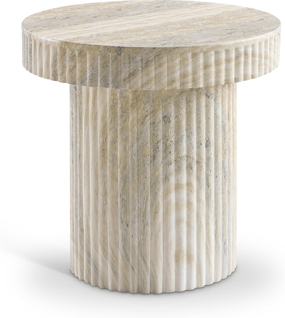 Meridian Furniture Legatto Travertine Indoor/Outdoor Concrete End Table