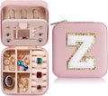 Parima Teacher Appreciation Gifts - Women's Travel Jewelry Case | Travel Essentials Small Jewelry Box - Letter Z, Pink