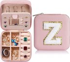 Parima Teacher Appreciation Gifts - Women's Travel Jewelry Case | Travel Essentials Small Jewelry Box - Letter Z, Pink