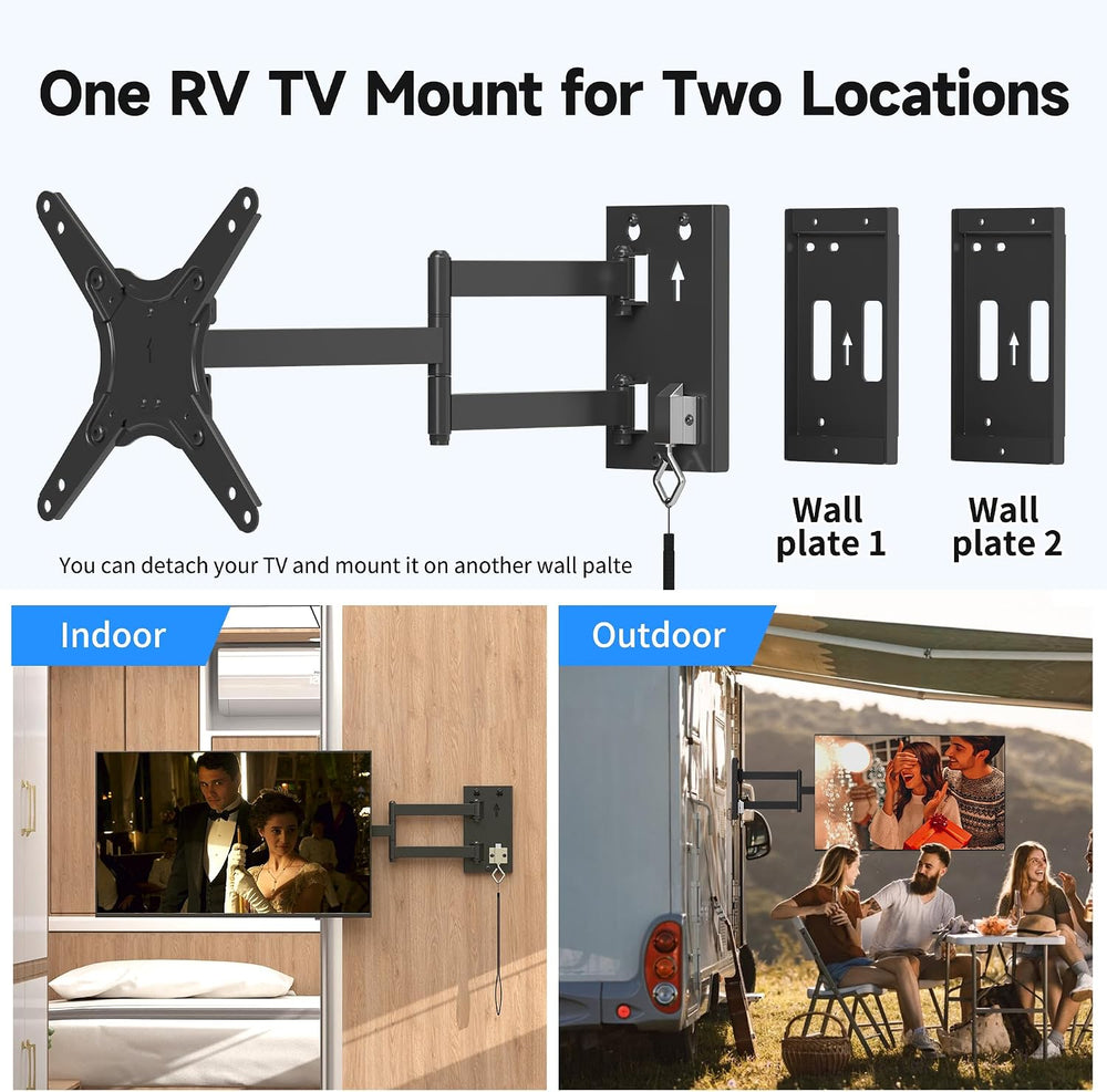 Suptek Lockable RV TV Mount for 13-43 Inch TVs | Full Motion Locking Wall Mou...
